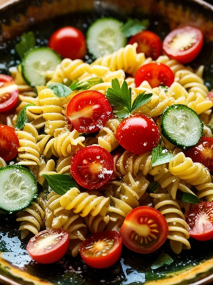 Recipe For Pasta Salad With Tomatoes and Cucumber​