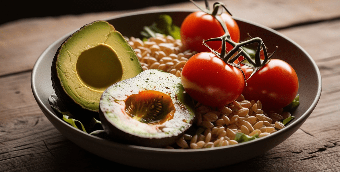 Avocado Heirloom Tomato and Wheat Berry Salad