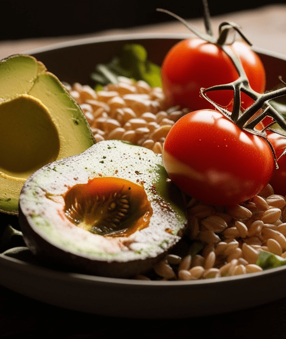 Avocado Heirloom Tomato and Wheat Berry Salad