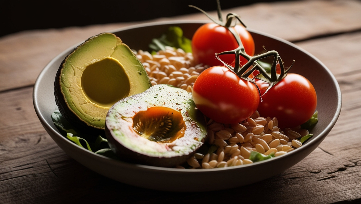 Avocado Heirloom Tomato and Wheat Berry Salad